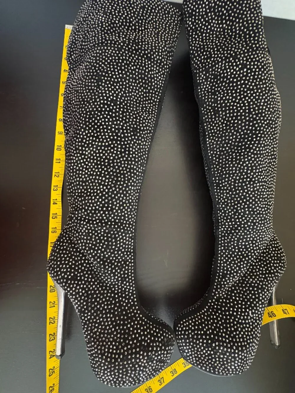 Bella Luna Size 8 Rhinestone Over-the-Knee Platform Stiletto Boots